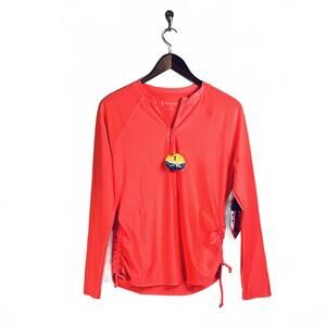 Comfortable‎ UPF 50 Coral Long Sleeve Swim Shirt- Read